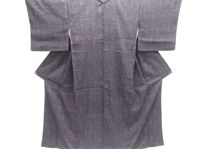 JAPANESE KIMONO / ANTIQUE KIMONO / TAISHO ROMAN STYLE / SILK / YUKI TSUMUGI / WOVEN ABSTRACT PATTERN